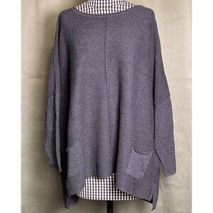 Habitat Sweater Top Charcoal Knit Casual Pullover Boho Lagenlook Women’s Size XL